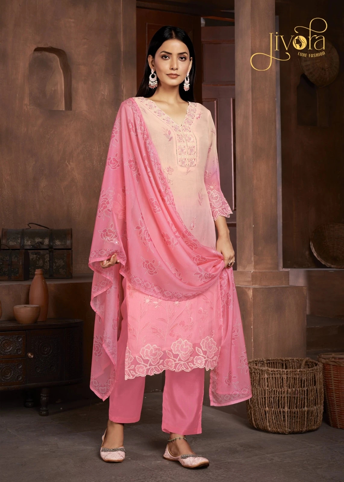 Jivora Ice Blue Pure Organza Wholesale Designer Readymade Salwar Suit Catalog — Wholesale Salwar Suits, MPA wholesale from Surat - Gallery Image 2